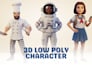 do model 3d low poly character rigging for game asset and animation